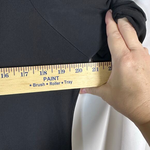 Eileen Fisher Black Stretch Silk Elbow Sleeve Tunic Dress L Minimalist Capsule - Picture 7 of 8